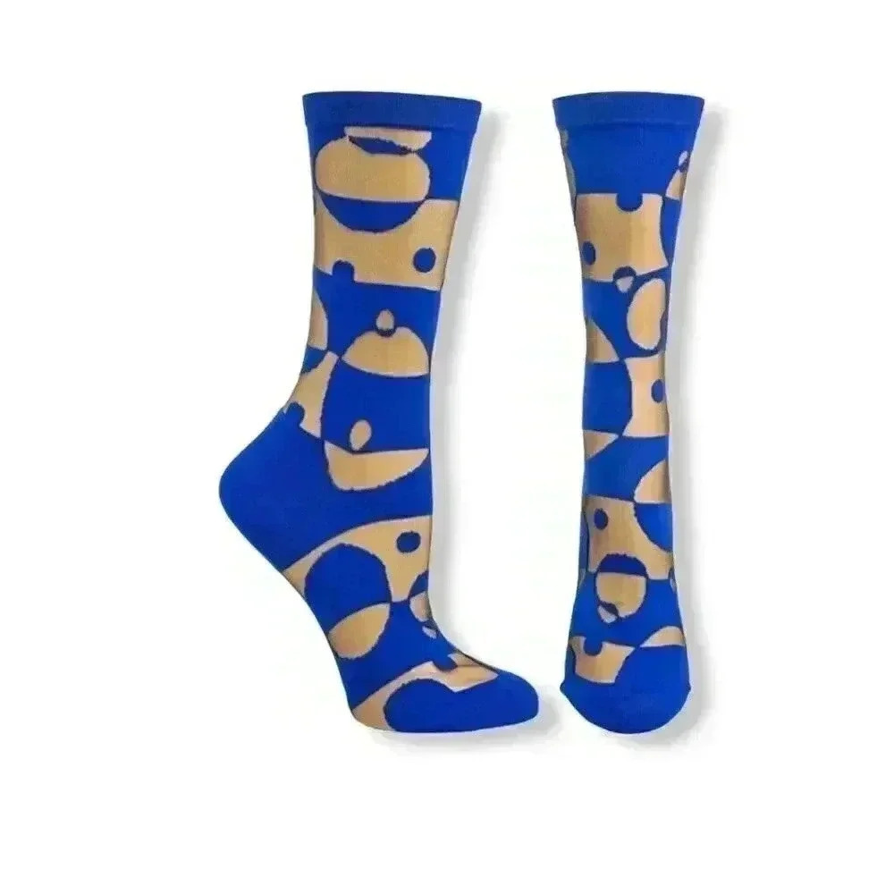 Ozone Women's Patterned Sock, Blue, OSFM